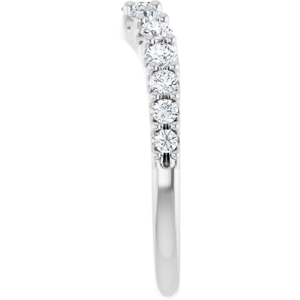 14K White Gold 5/8 CTW Lab-Grown Diamond Graduated Contour Band