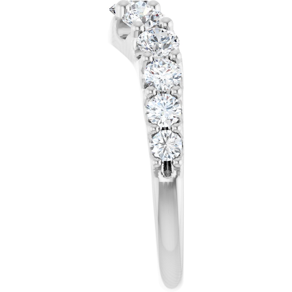 14K White Gold 1 1/3 CTW Lab-Grown Diamond Graduated Contour Band