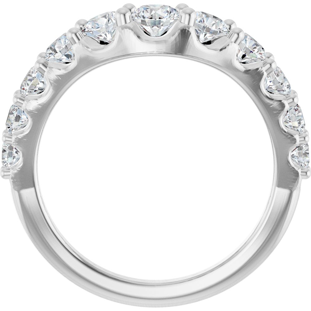 14K White Gold 1 1/3 CTW Lab-Grown Diamond Graduated Contour Band
