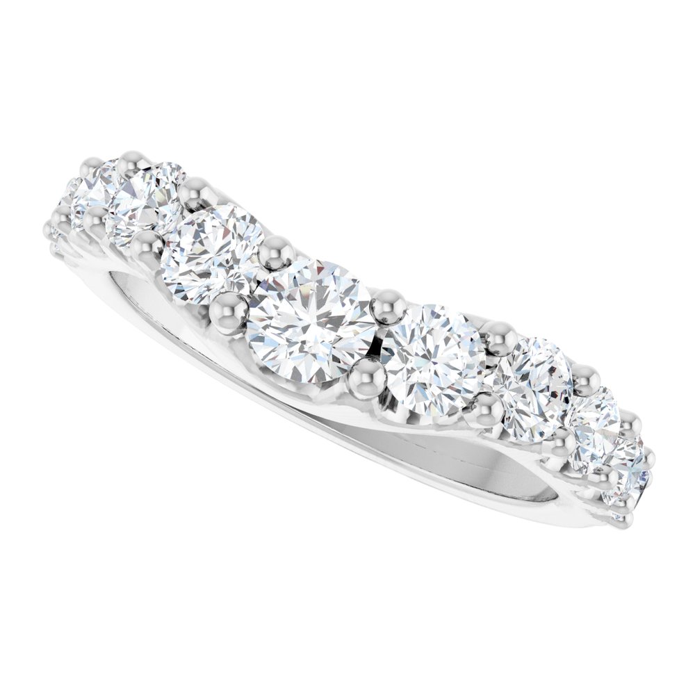 14K White Gold 1 1/3 CTW Lab-Grown Diamond Graduated Contour Band