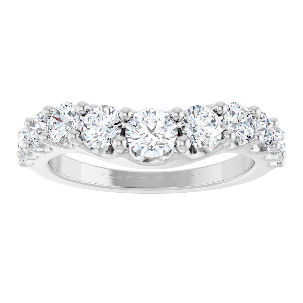 14K White Gold 1 1/3 CTW Lab-Grown Diamond Graduated Contour Band