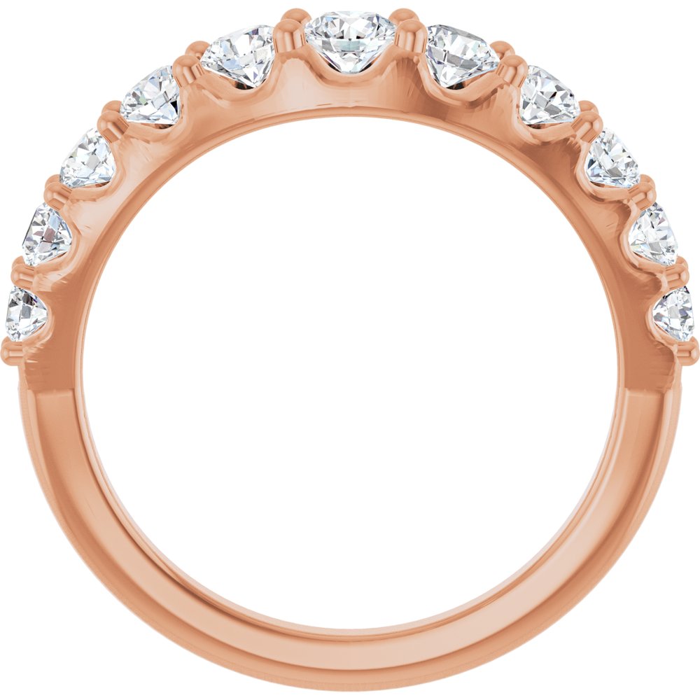14K Rose Gold 1 CTW Lab-Grown Diamond Graduated Contour Band