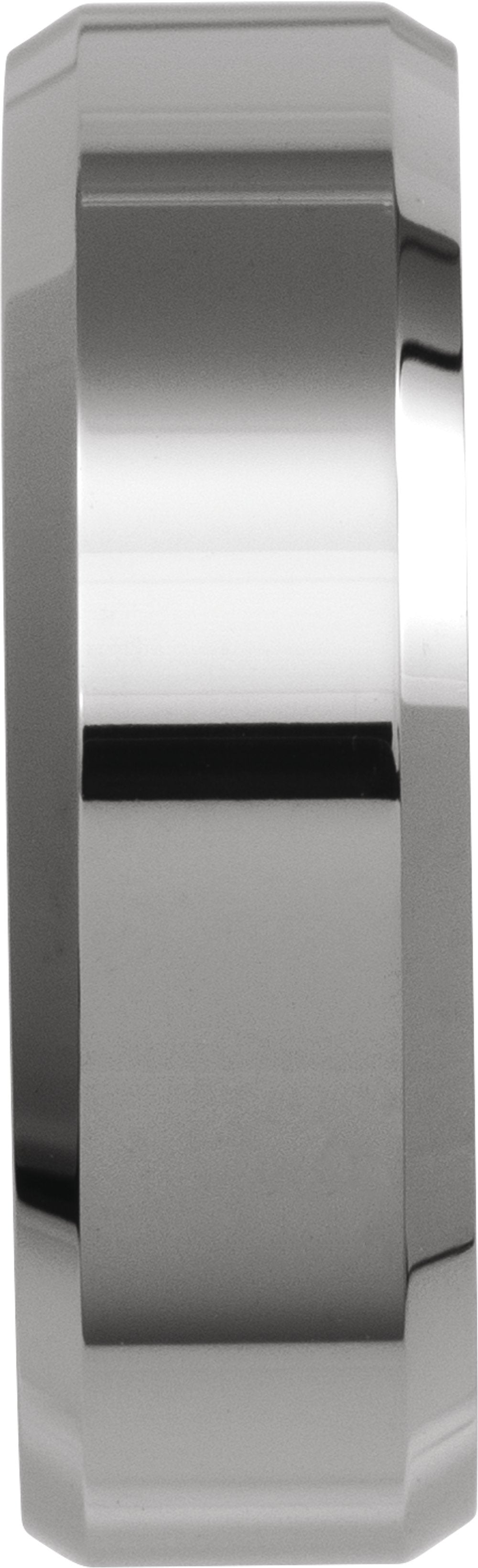 Tungsten 7 mm Beveled-Edge Band Size 7.5