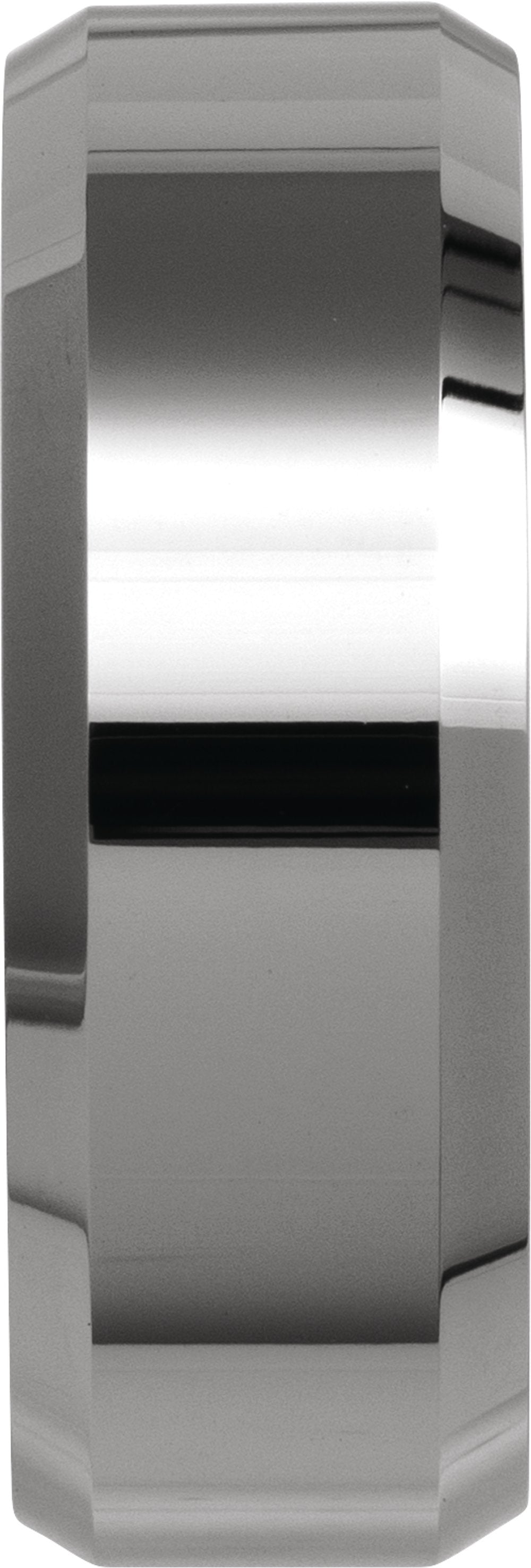 Tungsten 8 mm Beveled-Edge Band Size 7