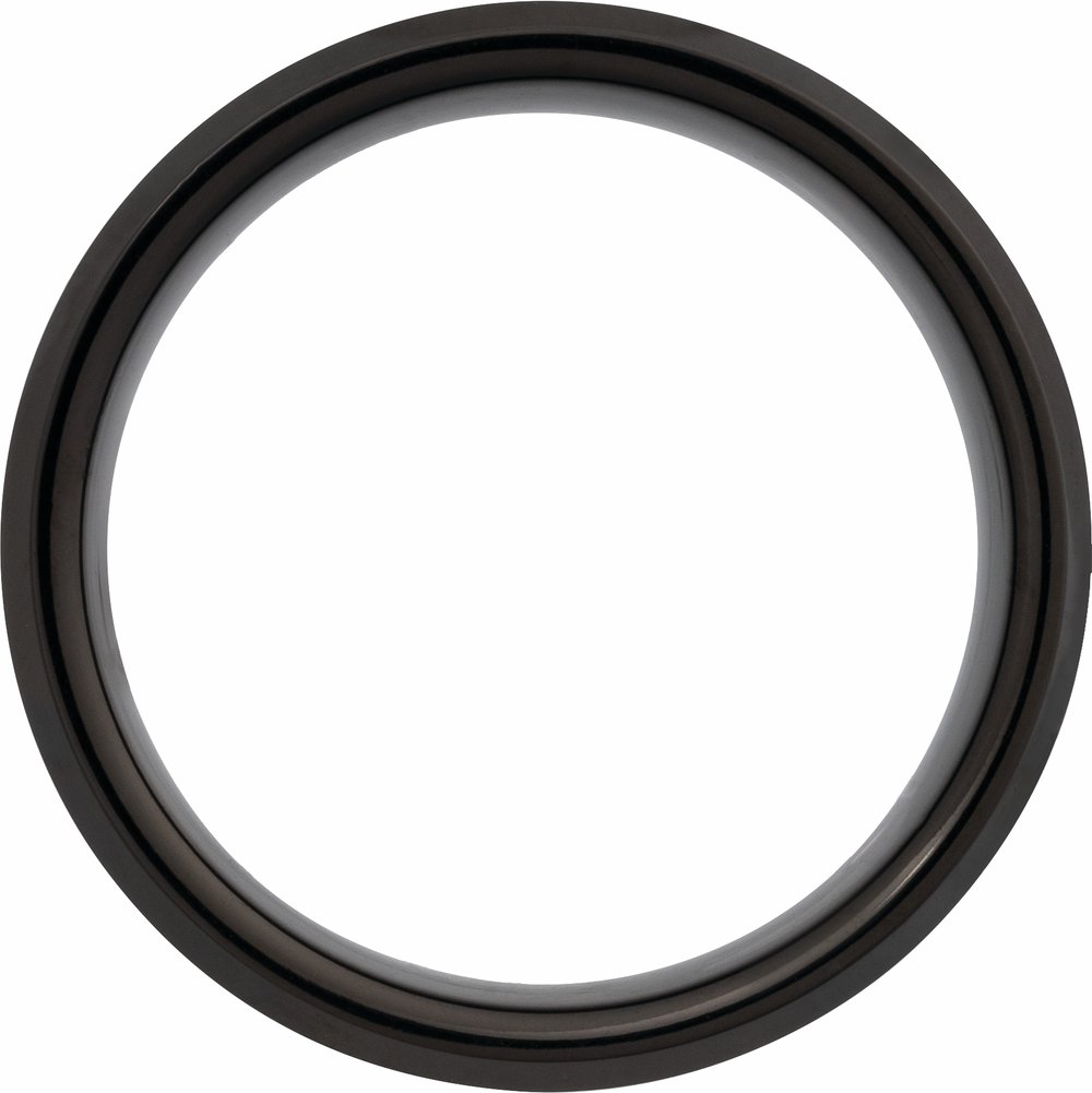 Black PVD Tungsten 8 mm Beveled-Edge Inlay Band Size 8
