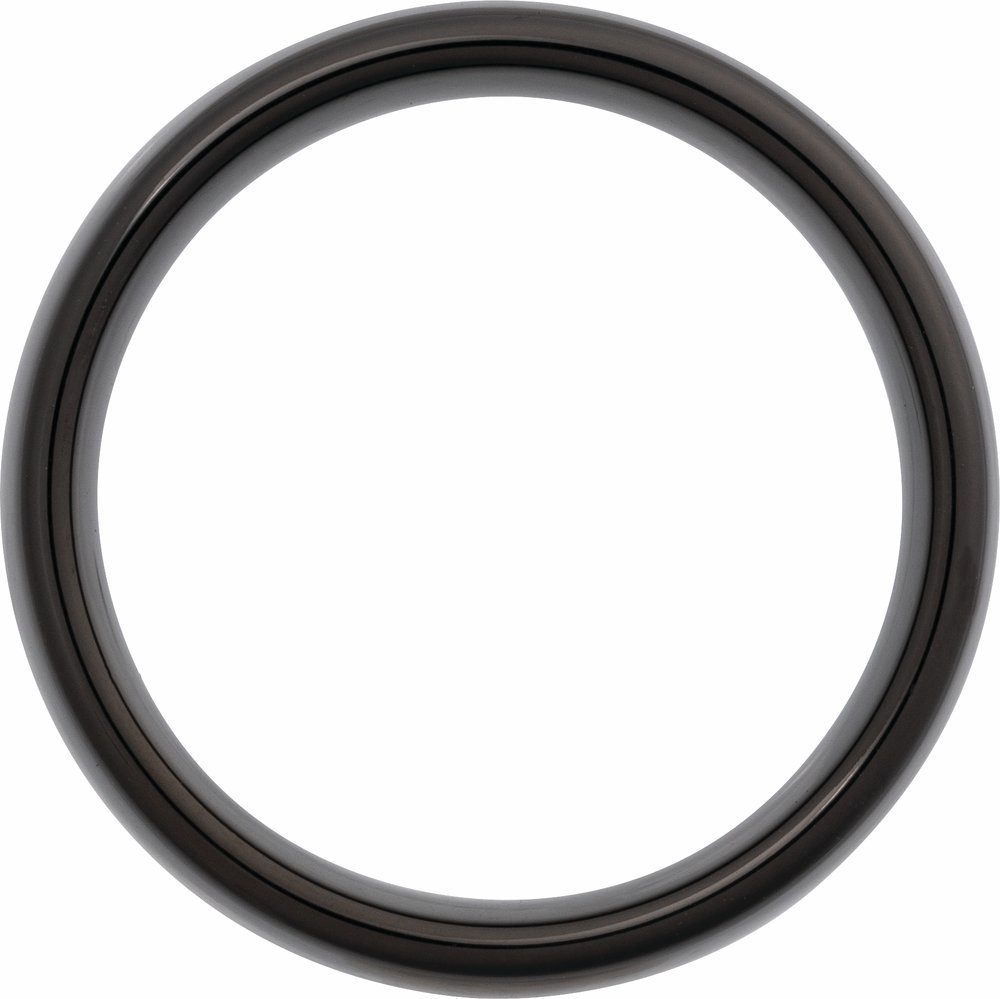 Black Tungsten 8 mm Comfort-Fit Half Round Band Size 7.5