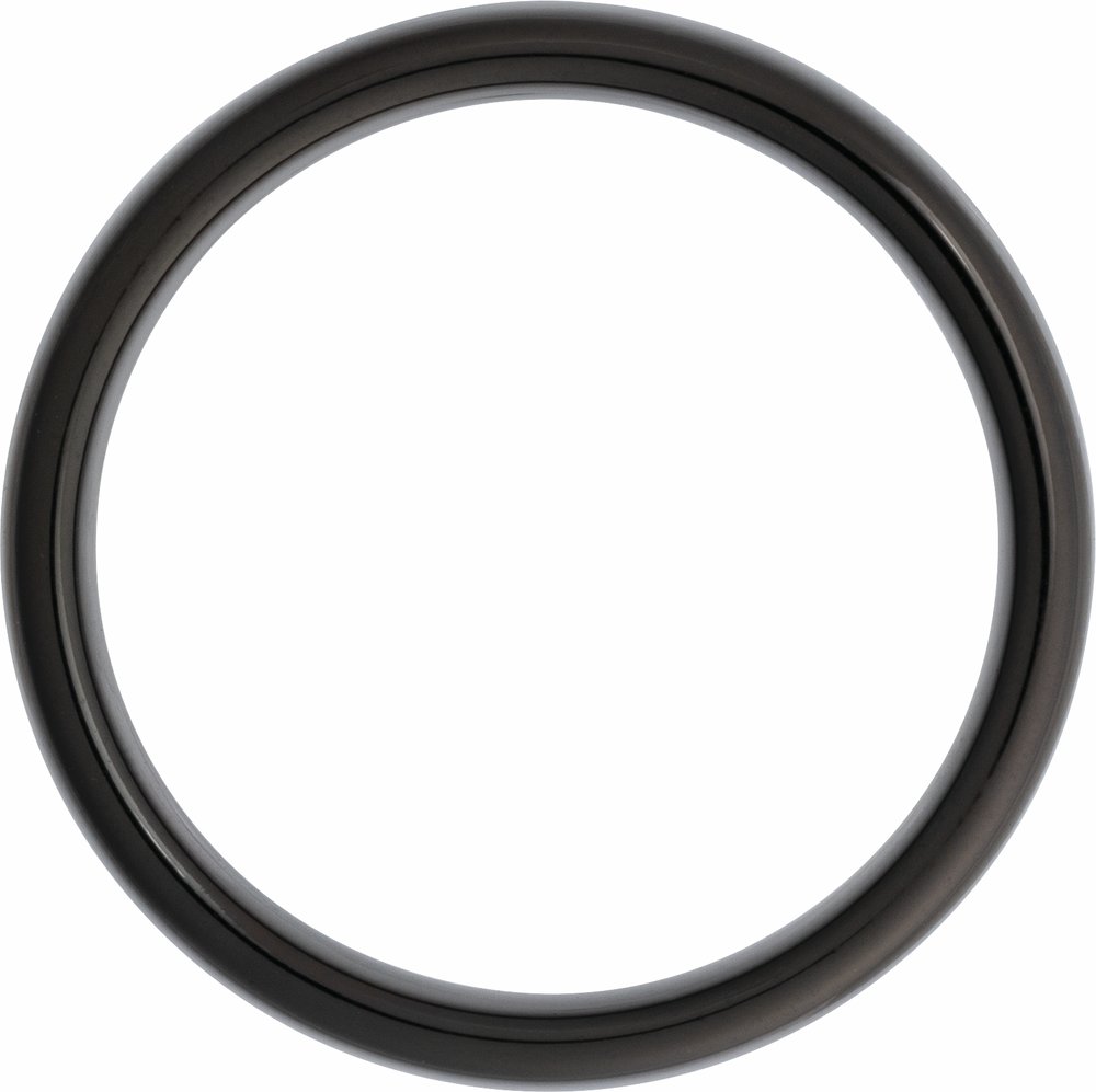Black Tungsten 5 mm Comfort-Fit Half Round Band Size 7.5