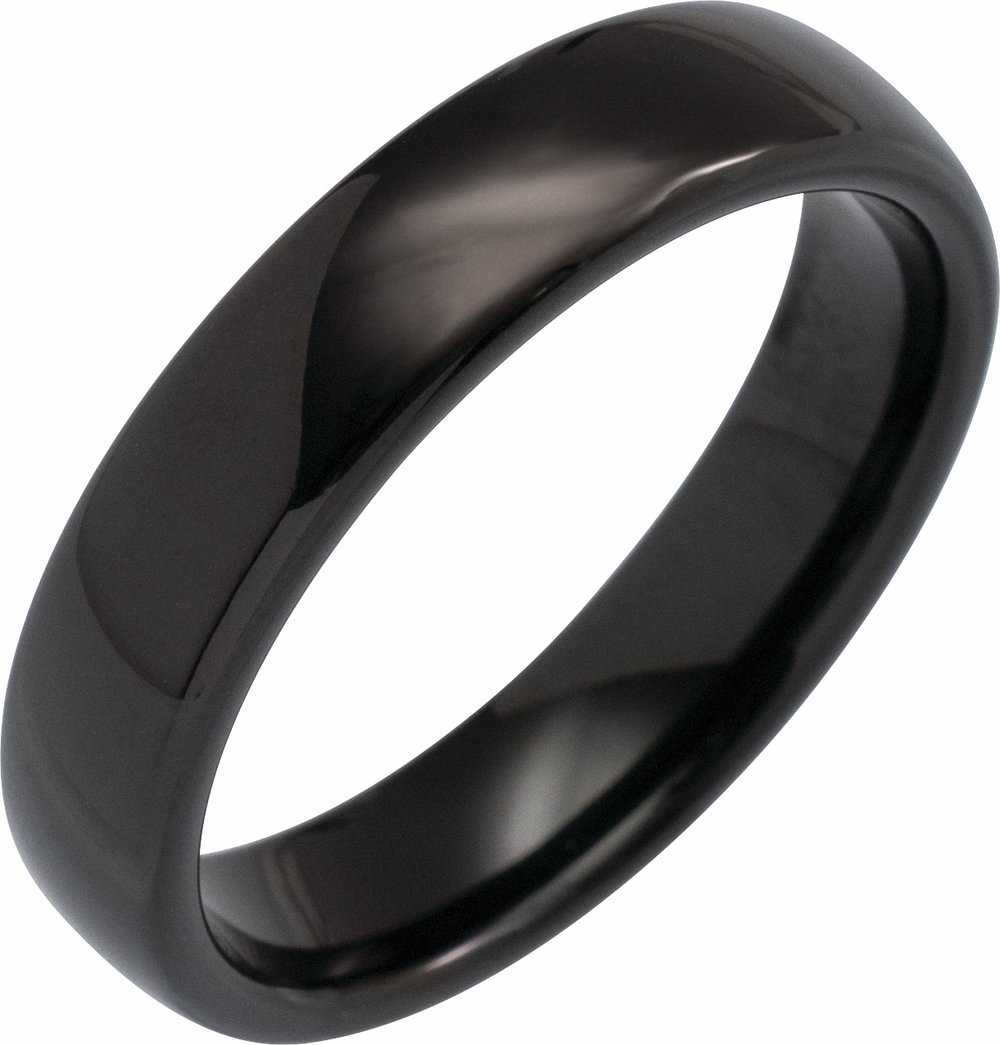 Black Tungsten 5 mm Comfort-Fit Half Round Band Size 7.5