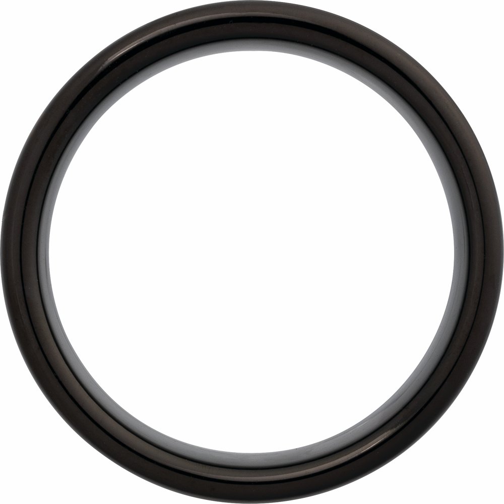 Black PVD Tungsten 8 mm Flat Band Size 8.5