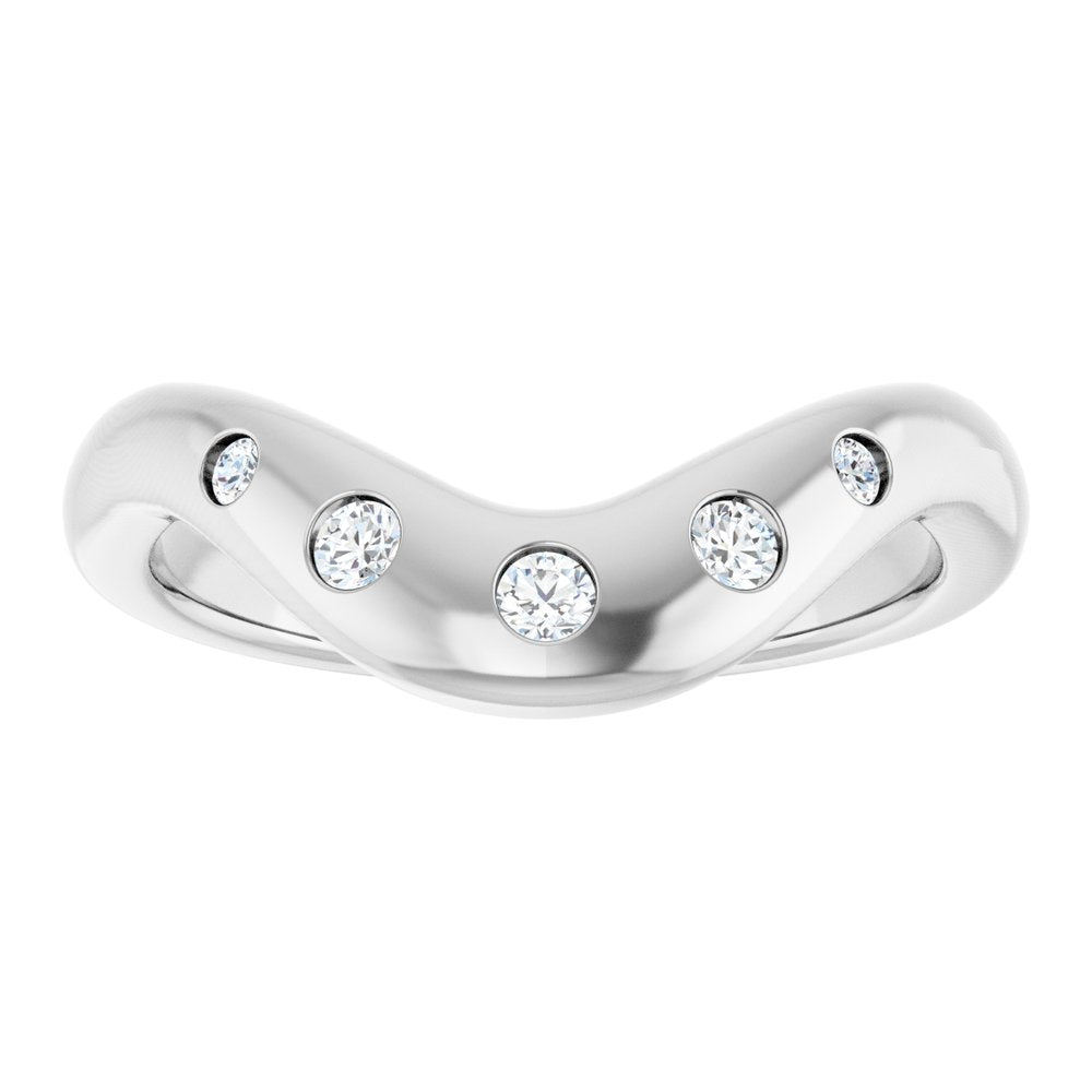 14K White Gold 1/6 CTW Lab-Grown Diamond Contour Band