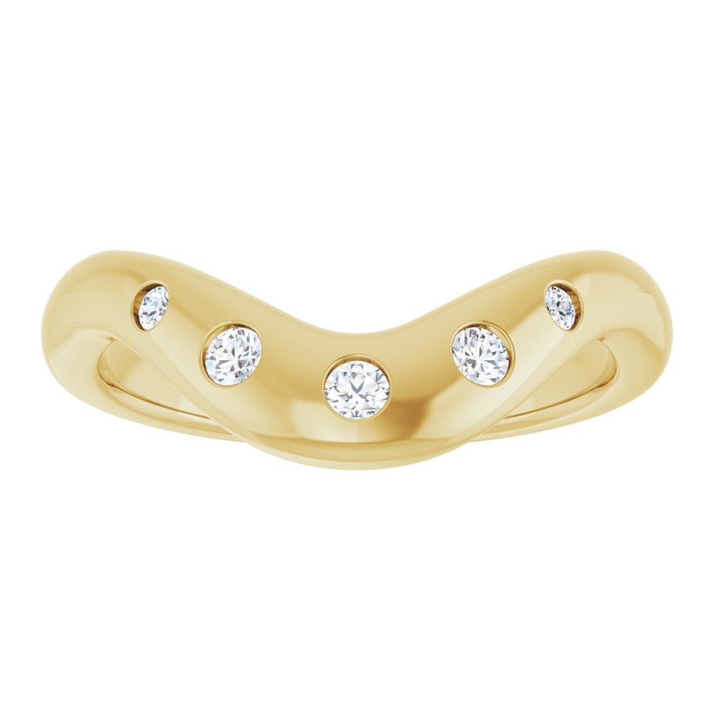 14K Yellow Gold 1/6 CTW Natural Diamond Contour Band