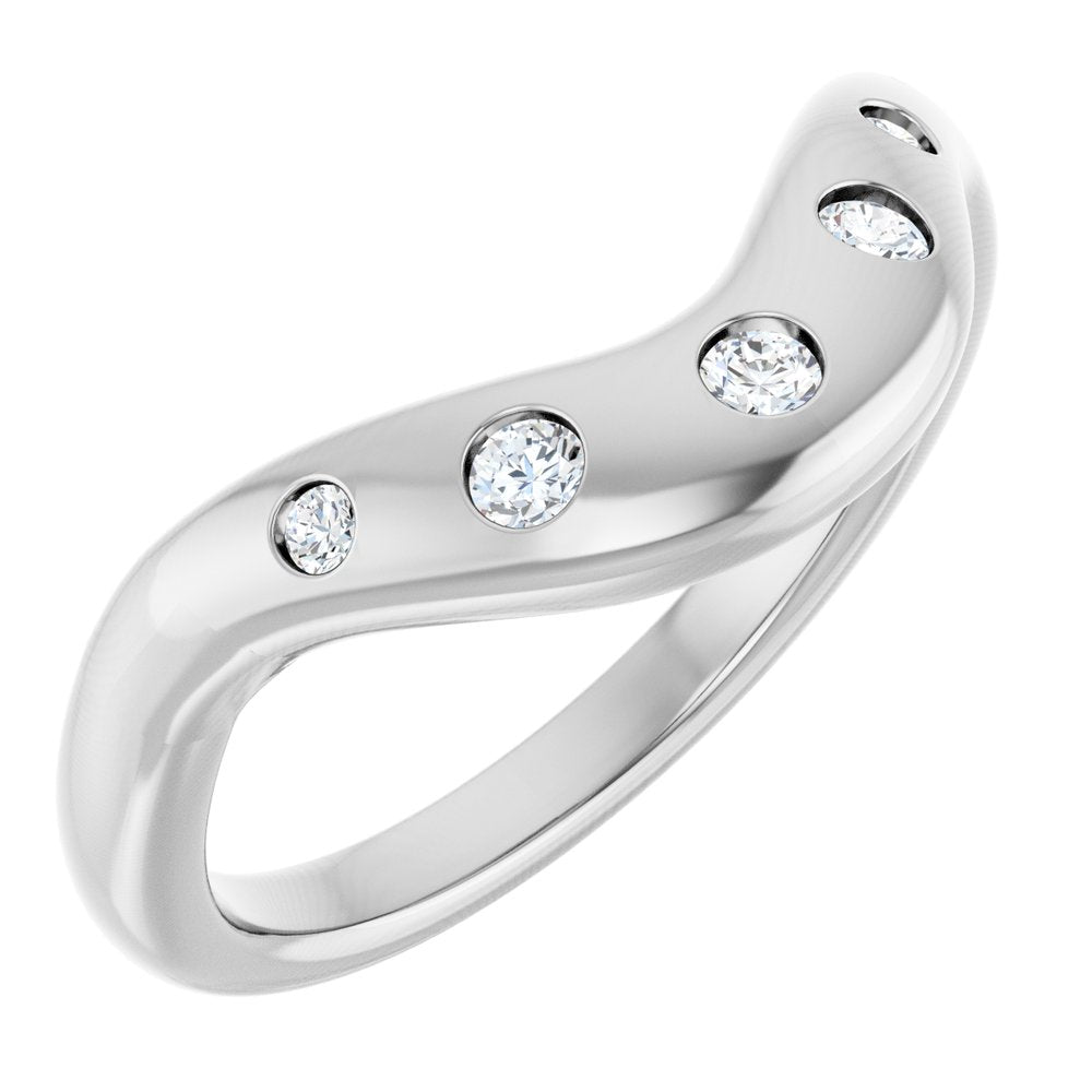 14K White Gold 1/6 CTW Lab-Grown Diamond Contour Band