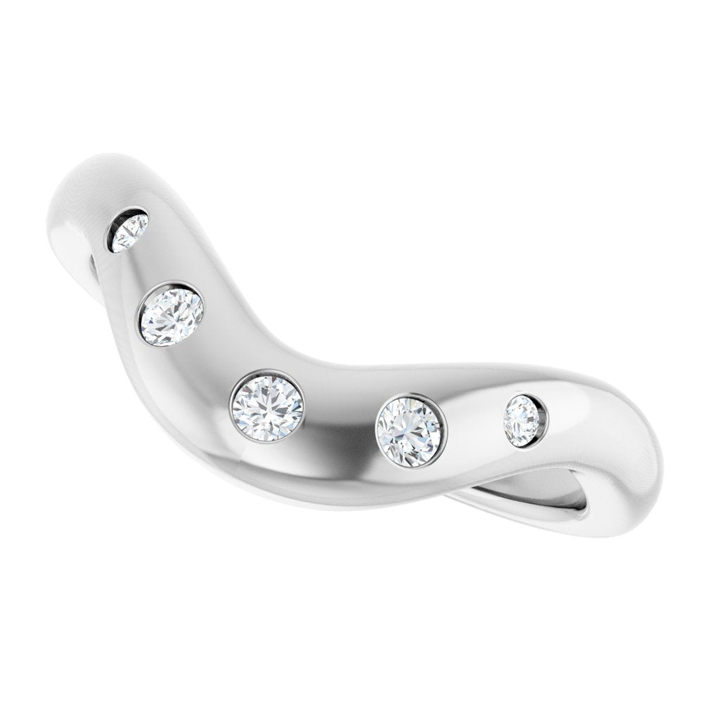 14K White Gold 1/6 CTW Lab-Grown Diamond Contour Band