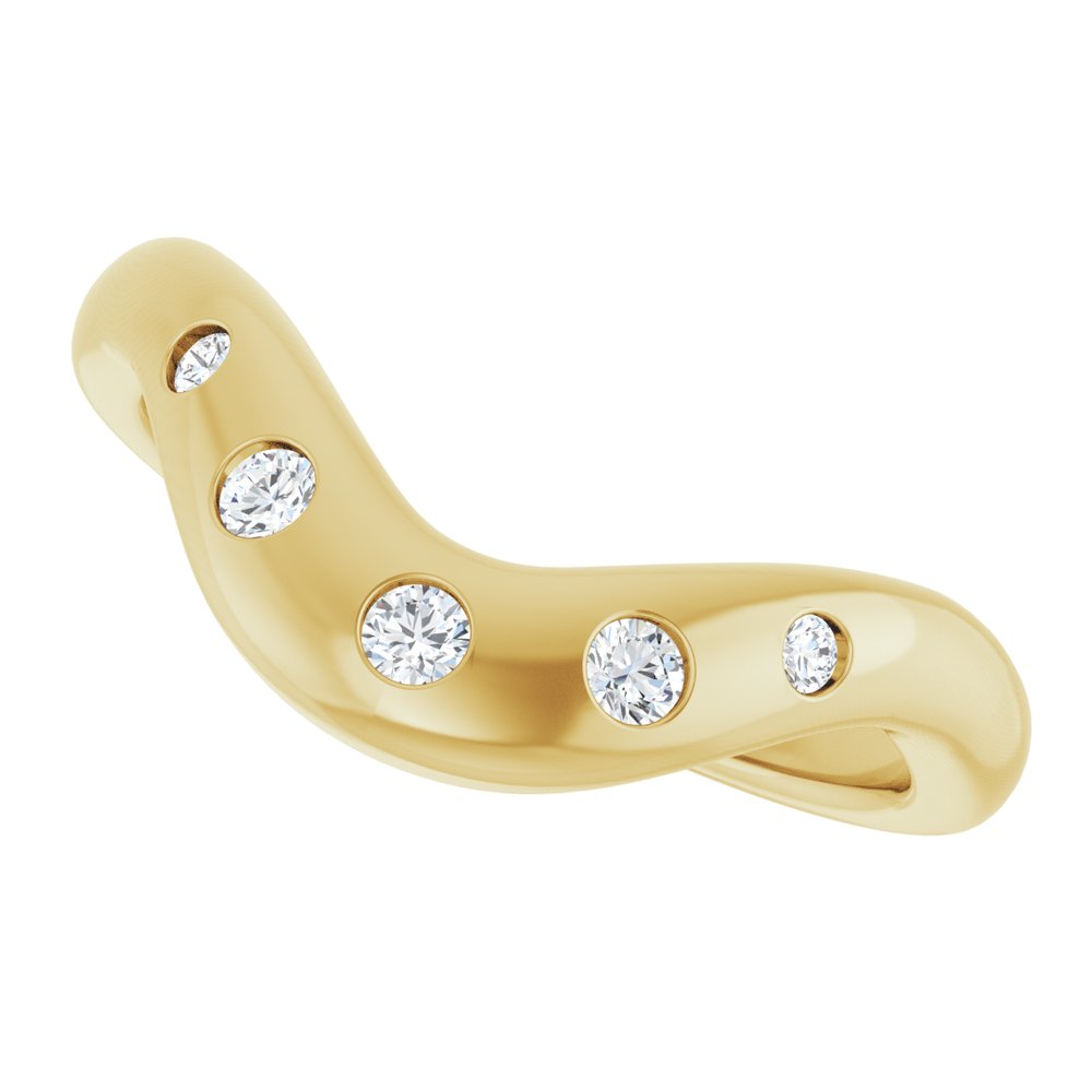 14K Yellow Gold 1/6 CTW Lab-Grown Diamond Contour Band