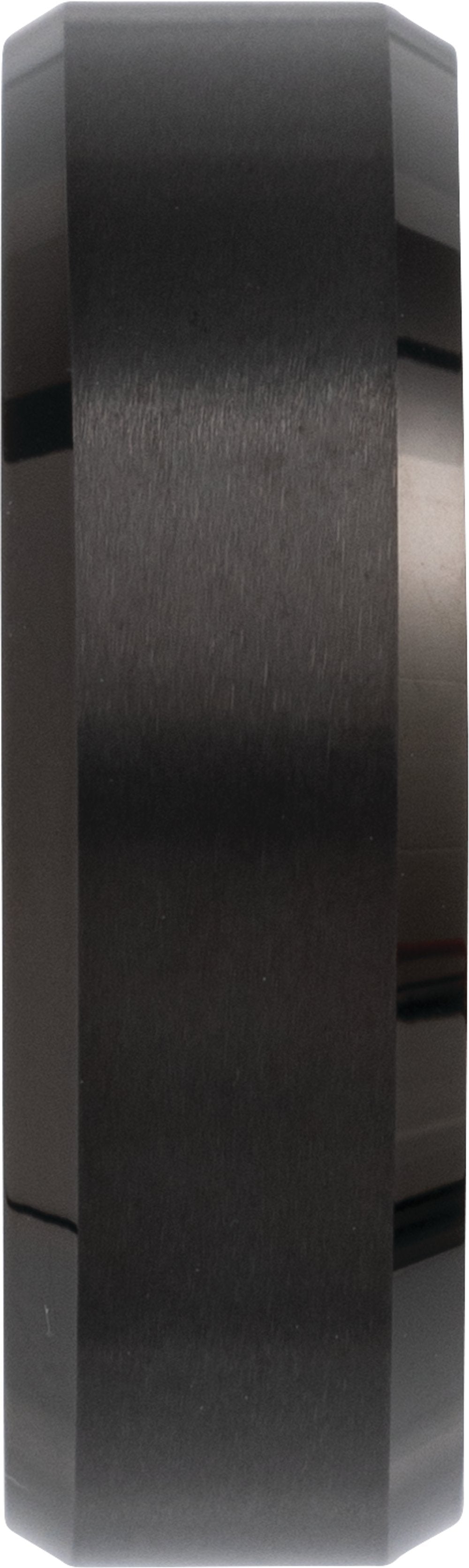 Black PVD Tungsten 7 mm Beveled-Edge Inlay Band Size 7