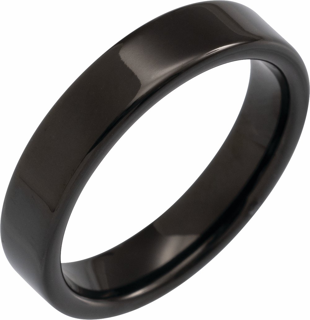 Black PVD Tungsten 5 mm Flat Band Size 7