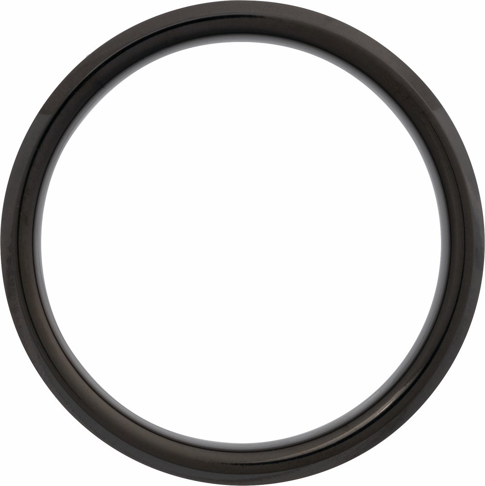 Black PVD Tungsten 5 mm Beveled-Edge Inlay Band Size 7