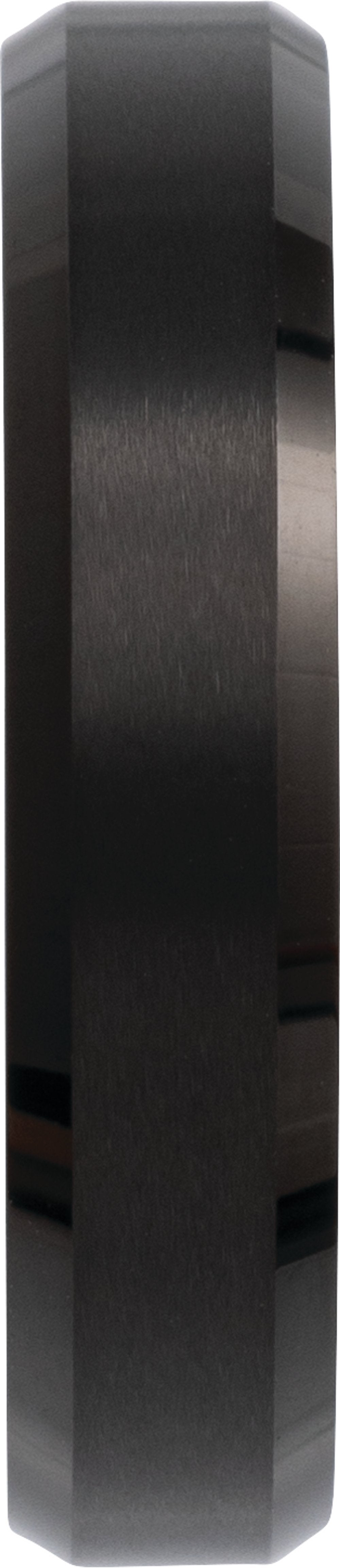 Black PVD Tungsten 5 mm Beveled-Edge Inlay Band Size 7