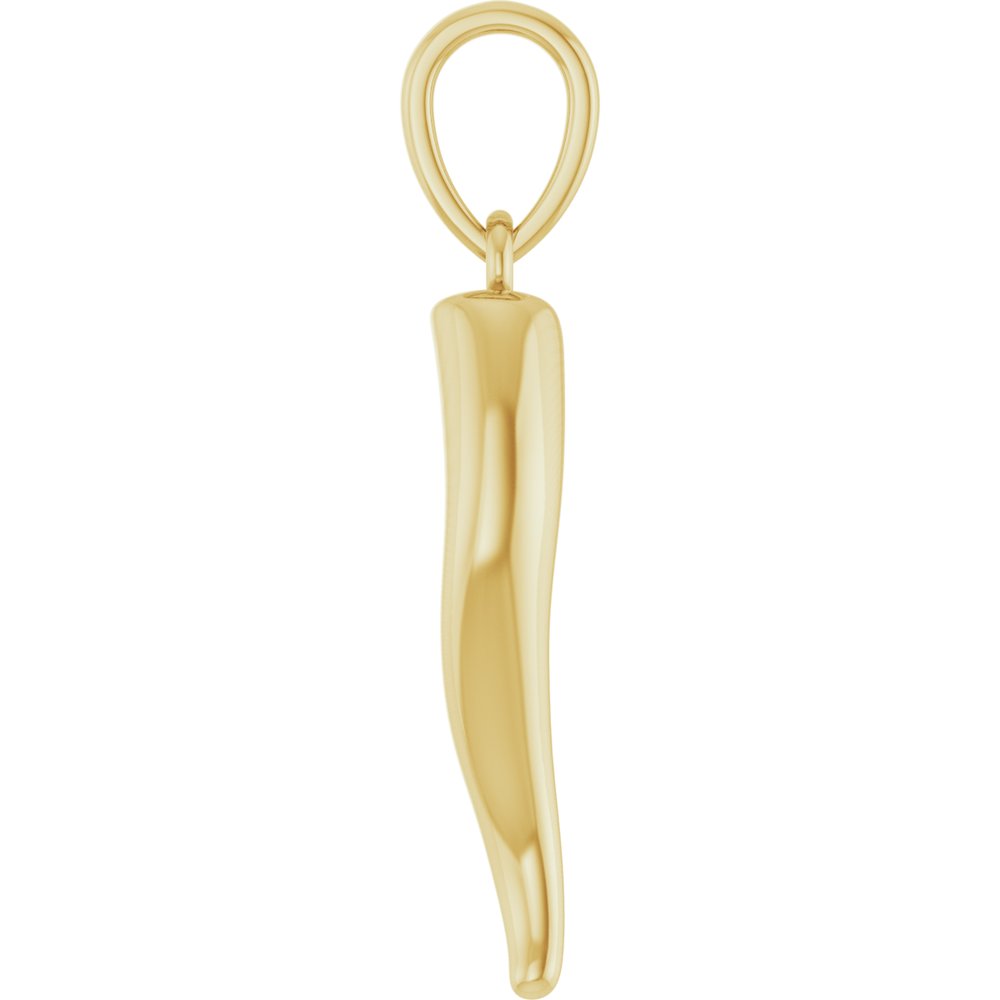14K Yellow Gold Italian Horn Pendant