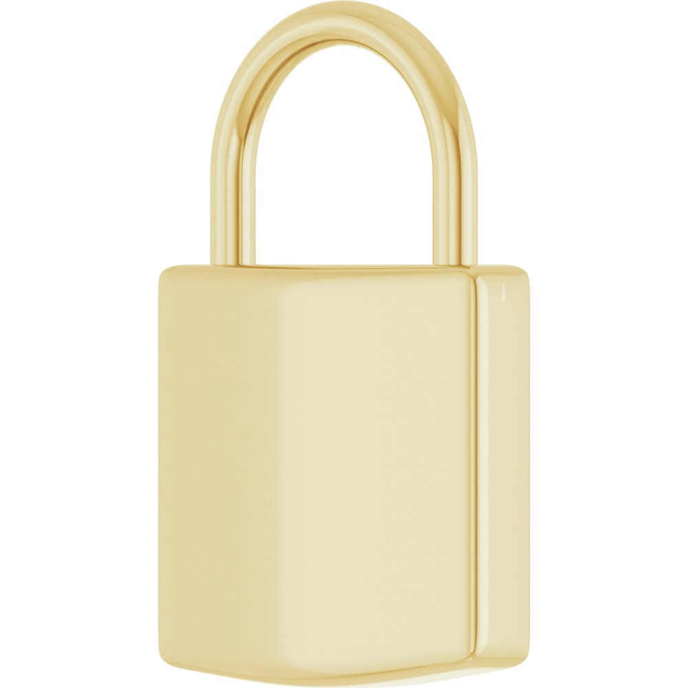 14K Yellow Gold Engravable Lock Pendant