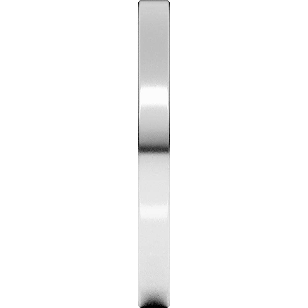 10K White Gold 2 mm Ultra-Lightweight Comfort-Fit Flat Band Size 5