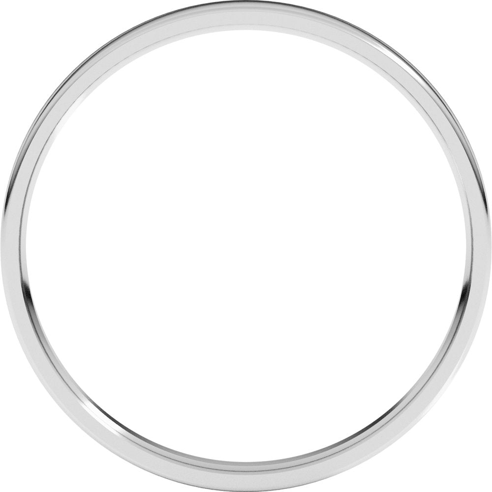 14K White Gold 2 mm Ultra-Lightweight Comfort-Fit Flat Band Size 11