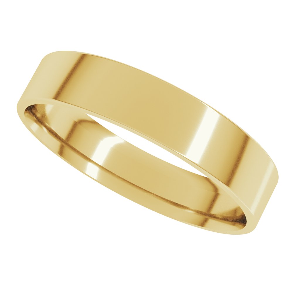 10K Yellow Gold 4 mm Ultra-Lightweight Comfort-Fit Flat Band Size 6
