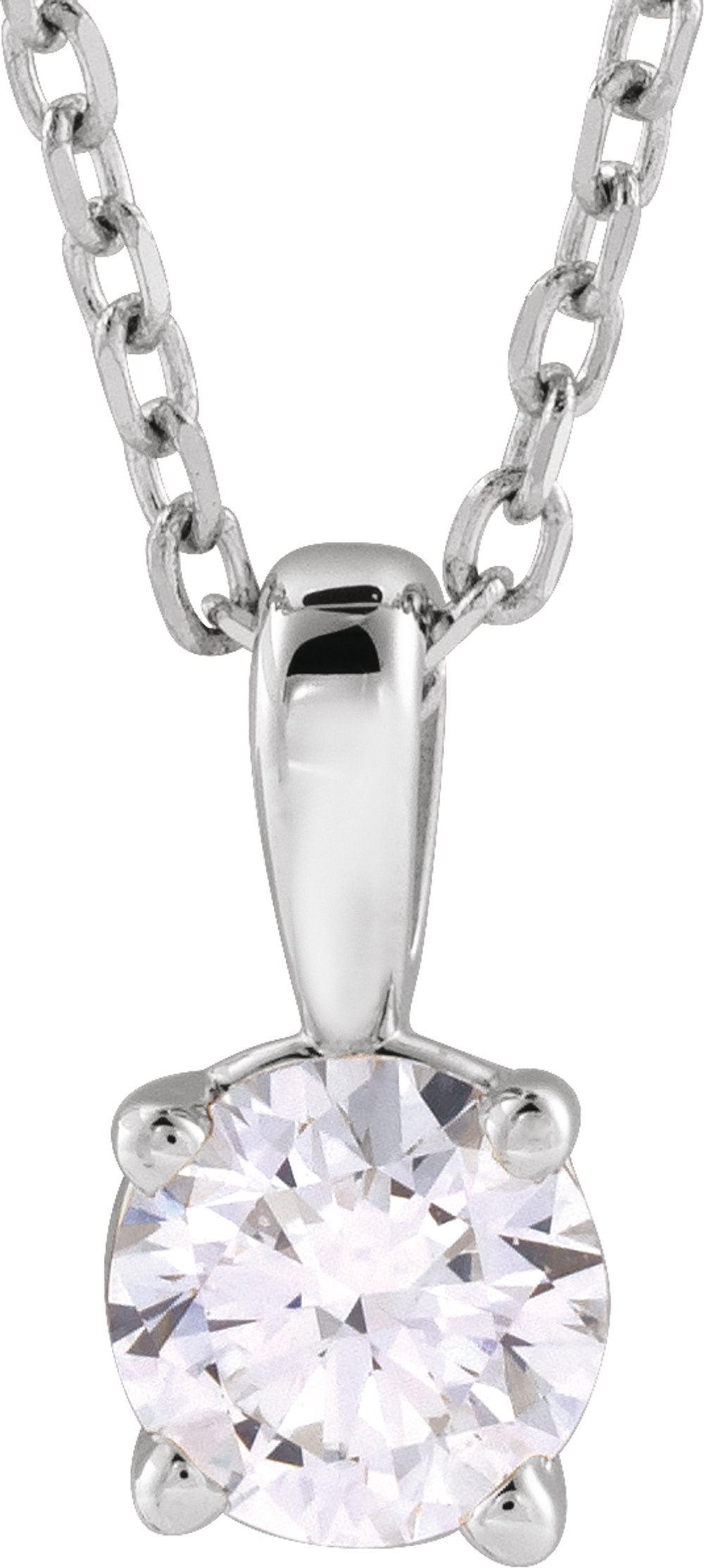 14K White Gold 1/2 CT Lab-Grown Diamond 18" Necklace