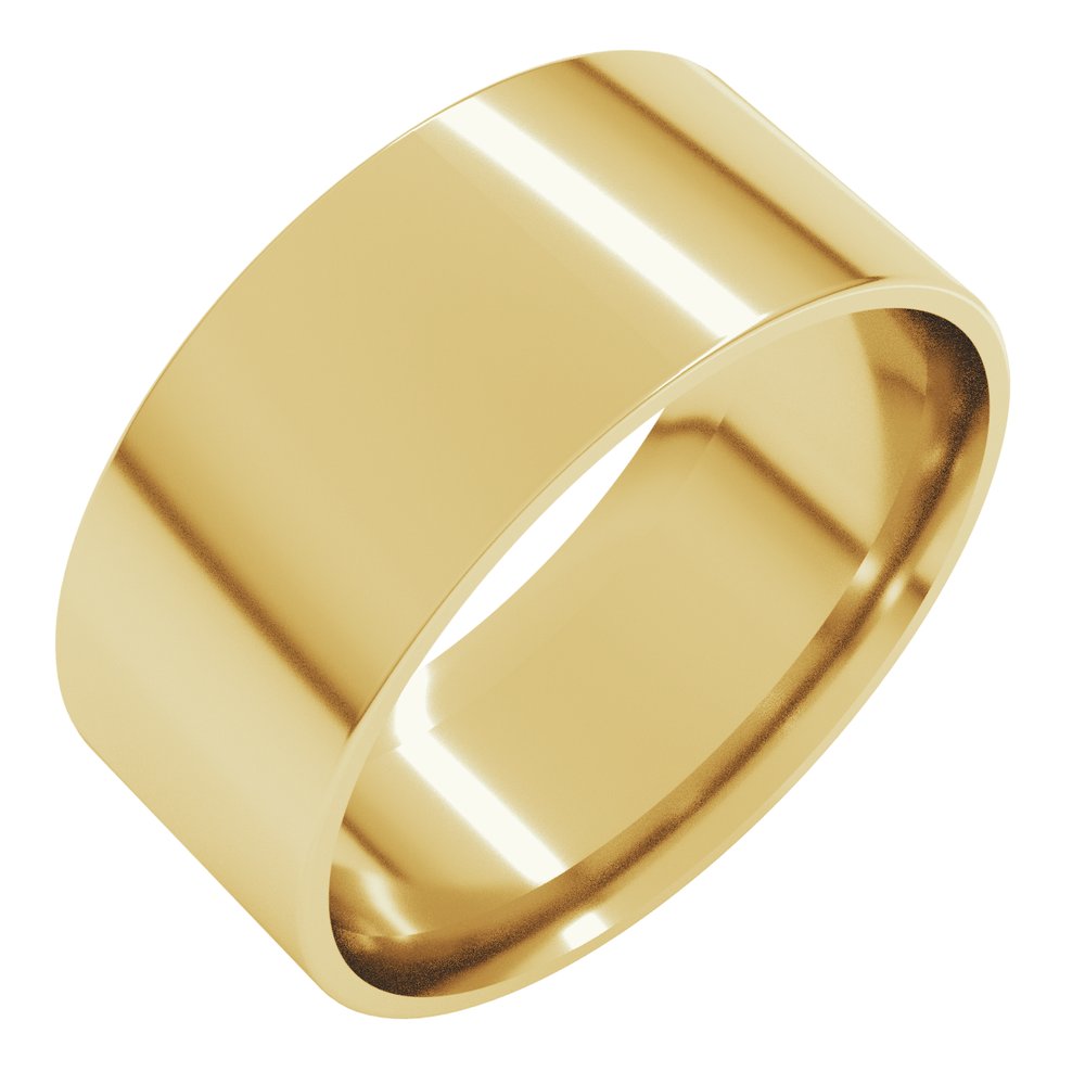 14K Yellow Gold 8 mm Ultra-Lightweight Comfort-Fit Flat Band Size 9