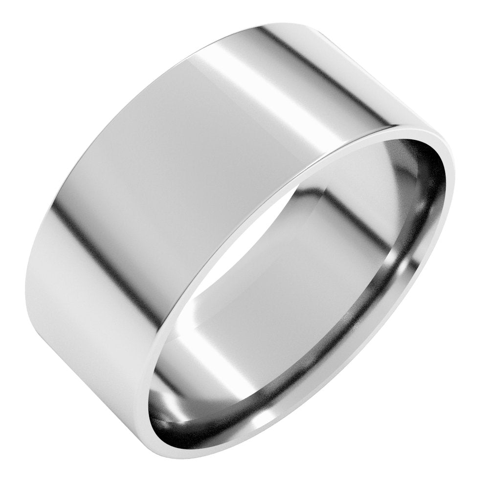14K White Gold 8 mm Ultra-Lightweight Comfort-Fit Flat Band Size 7.5
