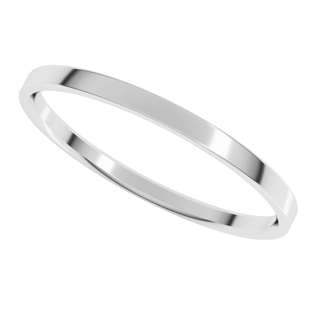 14K White Gold 1.5 mm Ultra-Lightweight Comfort-Fit Flat Band Size 5.5