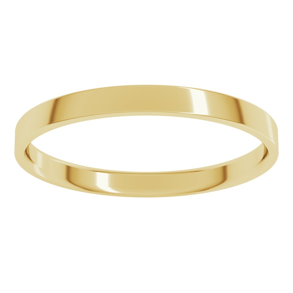 10K Yellow Gold 2 mm Ultra-Lightweight Comfort-Fit Flat Band Size 6