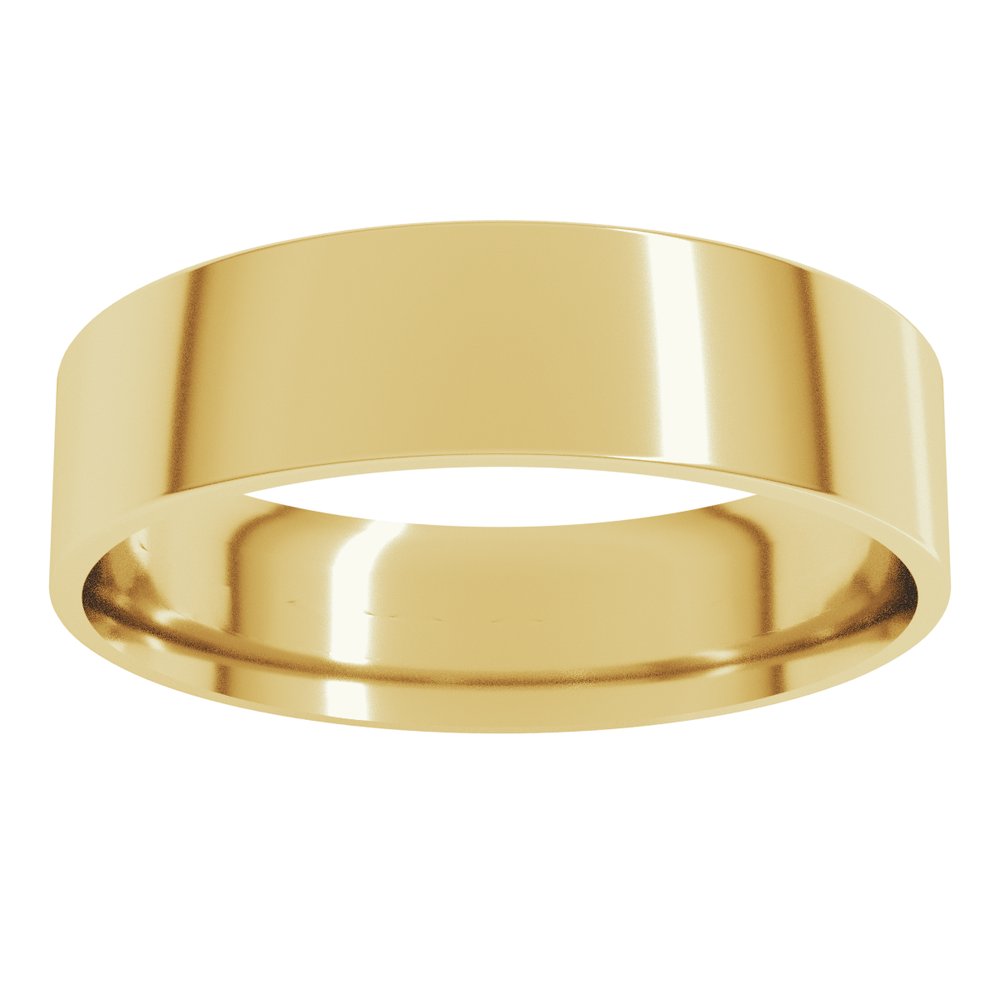 14K Yellow Gold 5 mm Ultra-Lightweight Comfort-Fit Flat Band Size 5