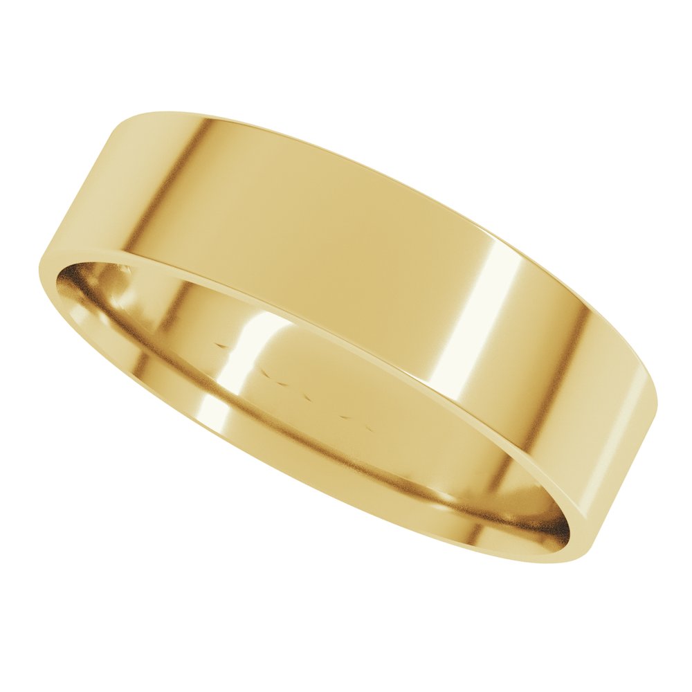 14K Yellow Gold 5 mm Ultra-Lightweight Comfort-Fit Flat Band Size 5