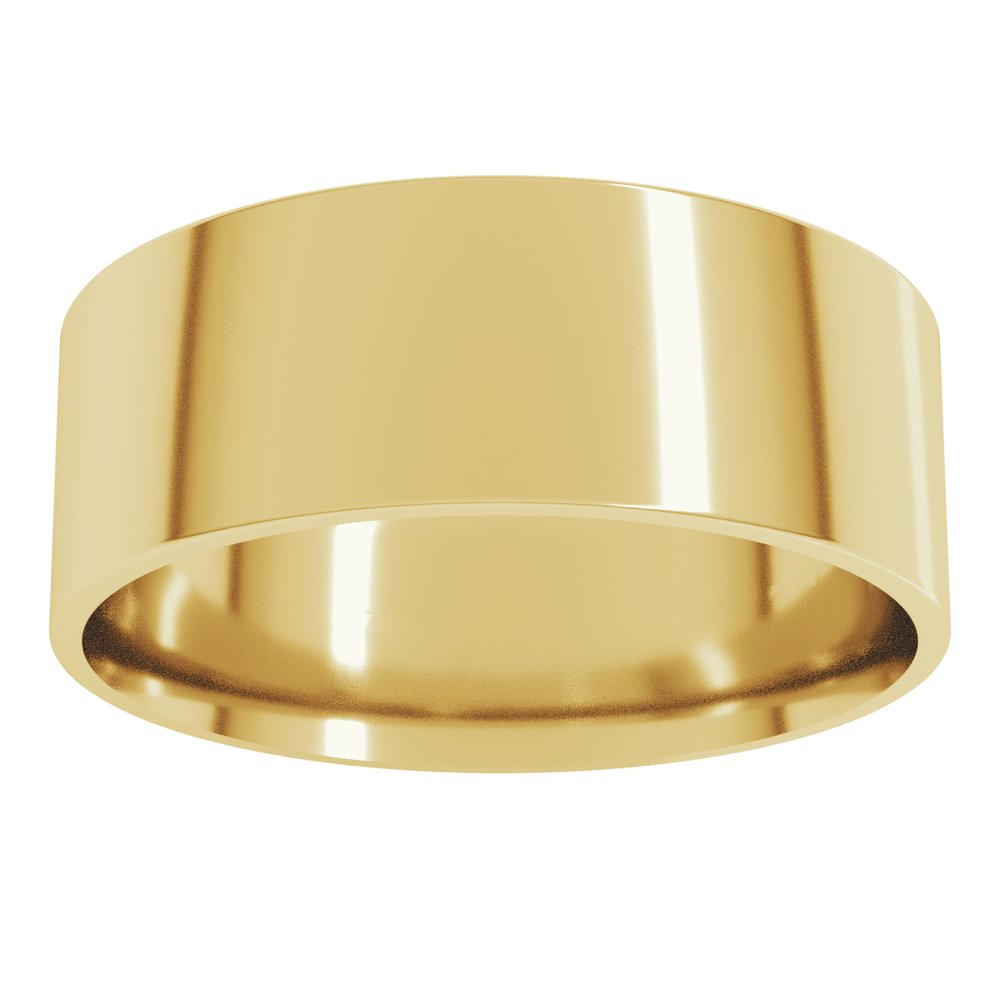 18K Yellow Gold 7 mm Ultra-Lightweight Comfort-Fit Flat Band Size 9