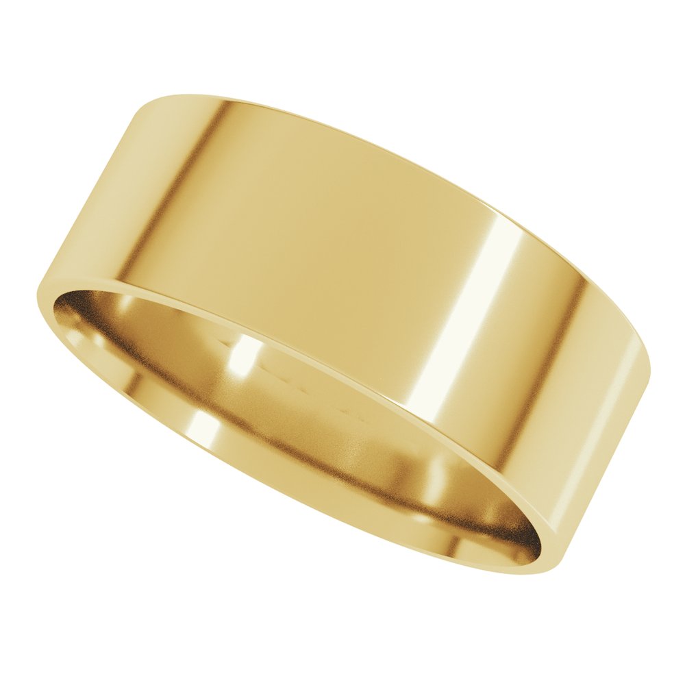 18K Yellow Gold 7 mm Ultra-Lightweight Comfort-Fit Flat Band Size 9