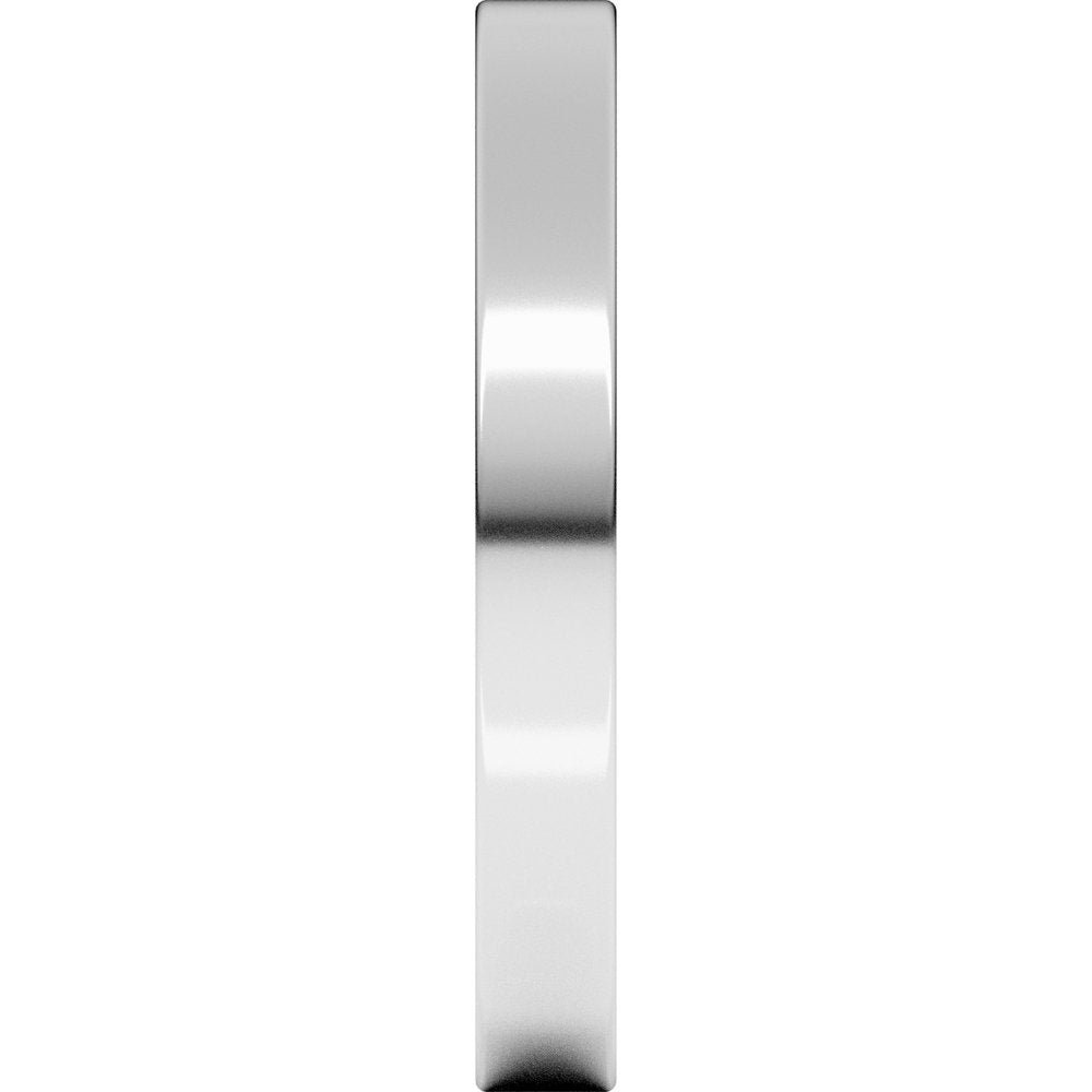 14K White Gold 2.5 mm Ultra-Lightweight Comfort-Fit Flat Band Size 8.5