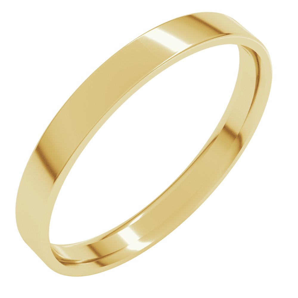 18K Yellow Gold 2.5 mm Ultra-Lightweight Comfort-Fit Flat Band Size 5