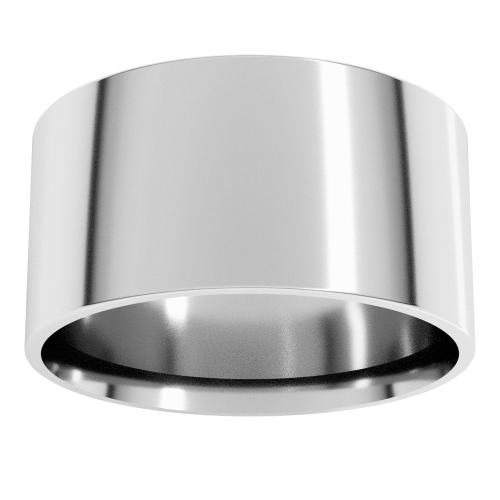 14K White Gold 10 mm Ultra-Lightweight Comfort-Fit Flat Band Size 7.5