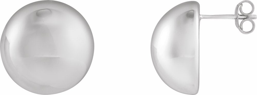 Sterling Silver 15 mm Electroform Domed Earrings
