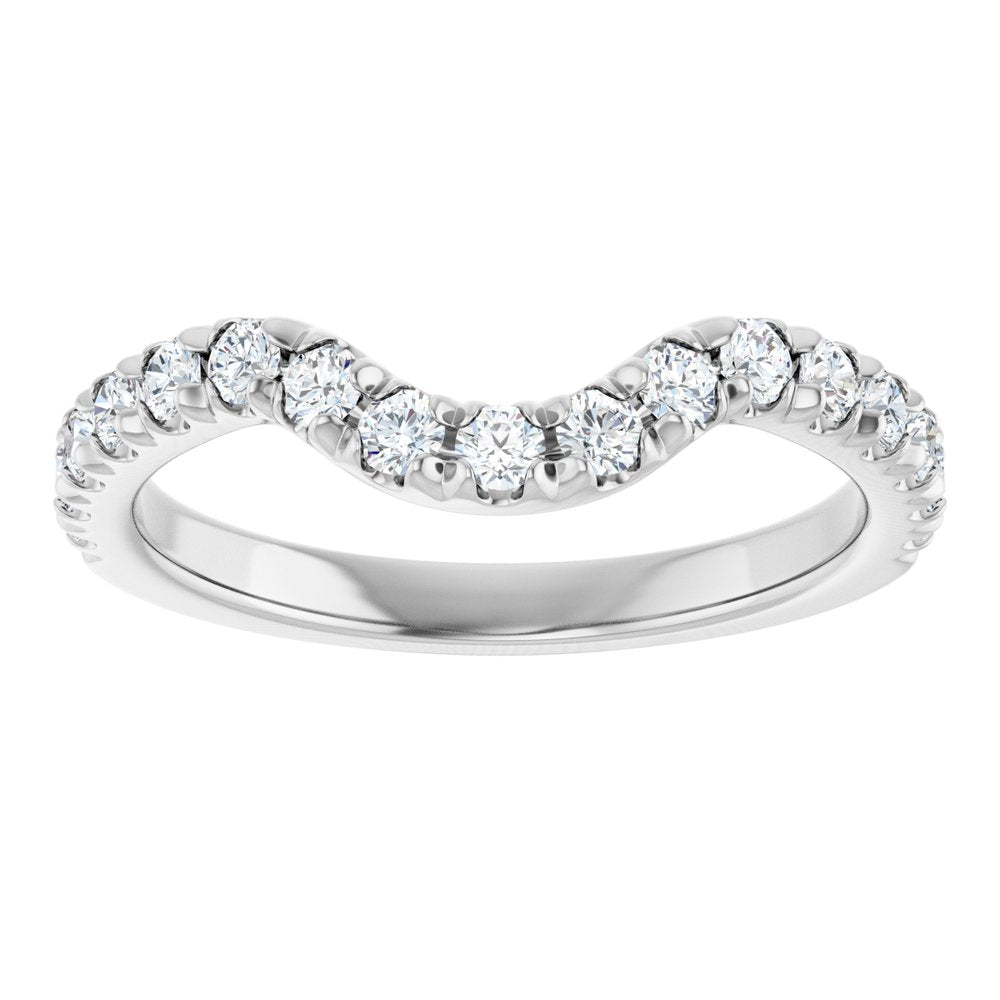 14K White Gold 3/8 CTW Lab-Grown Diamond Contour Band