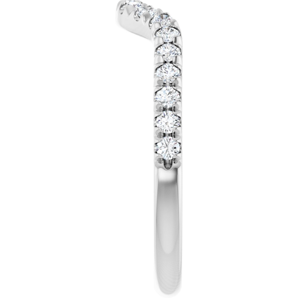 14K White Gold 3/8 CTW Natural Diamond Contour Band