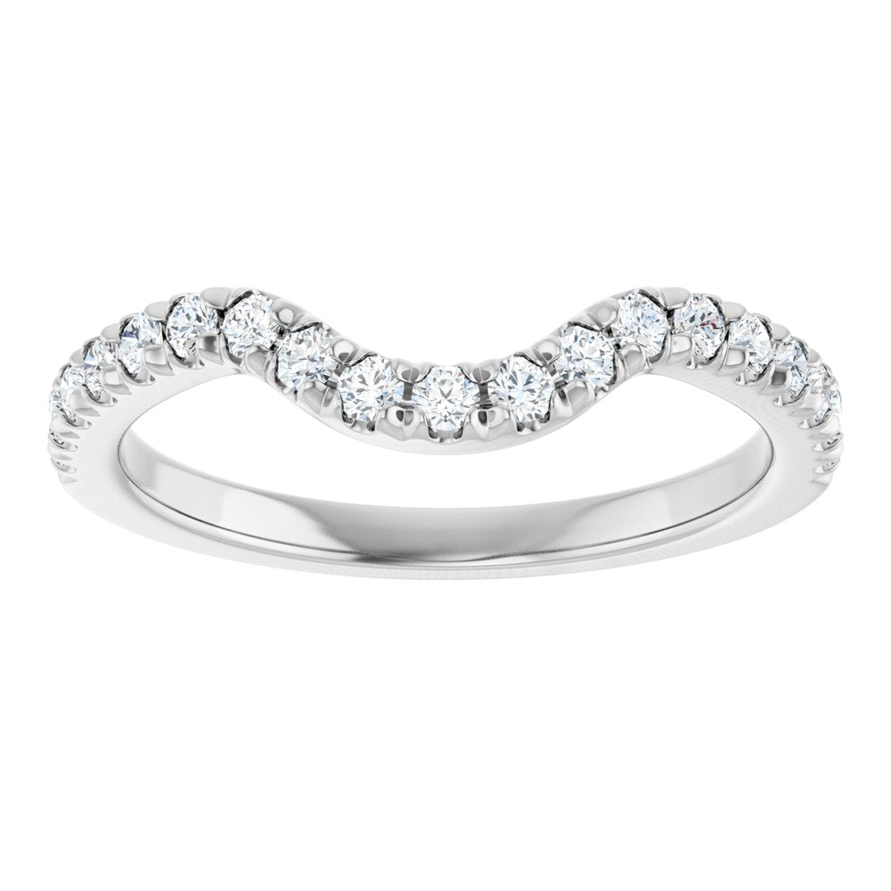 14K White Gold 3/8 CTW Natural Diamond Contour Band