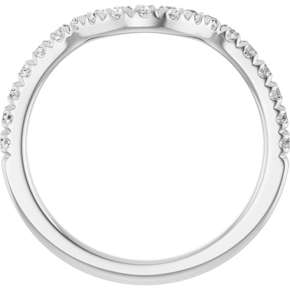 14K White Gold 3/8 CTW Natural Diamond Contour Band