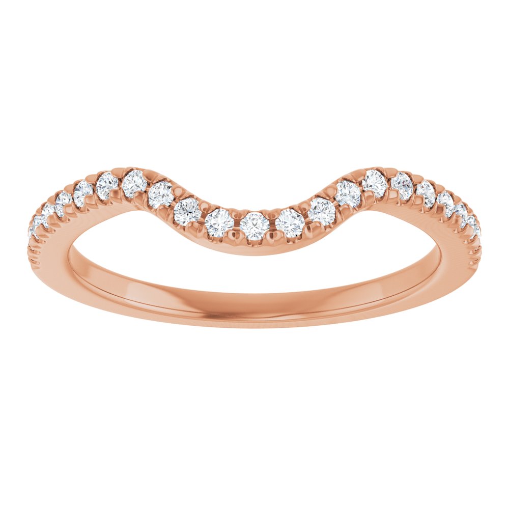 14K Rose Gold 1/5 CTW Natural Diamond Contour Band