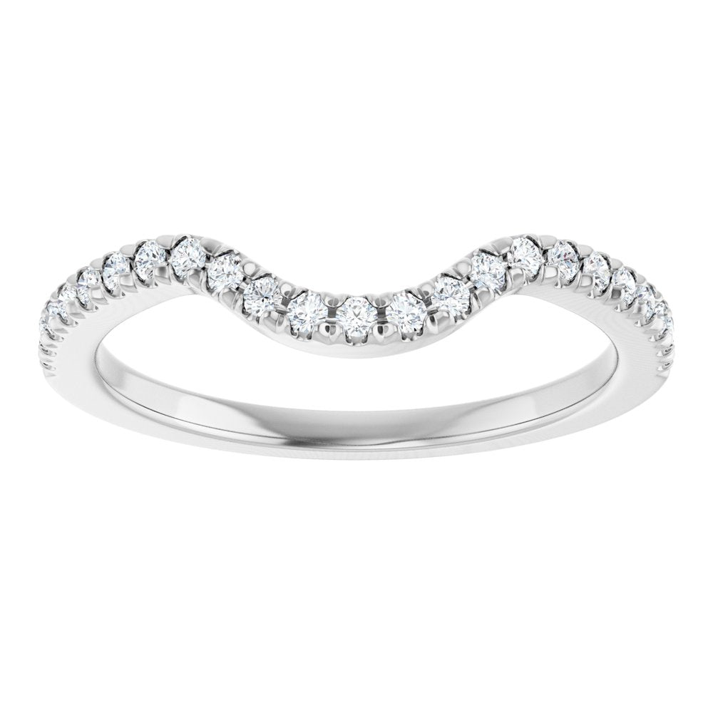 14K White Gold 1/5 CTW Natural Diamond Contour Band