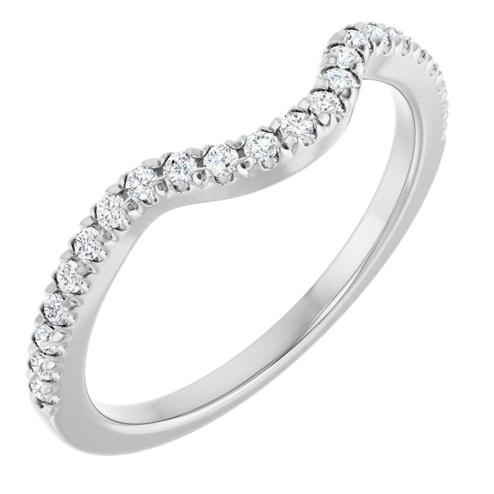 14K White Gold 1/5 CTW Natural Diamond Contour Band