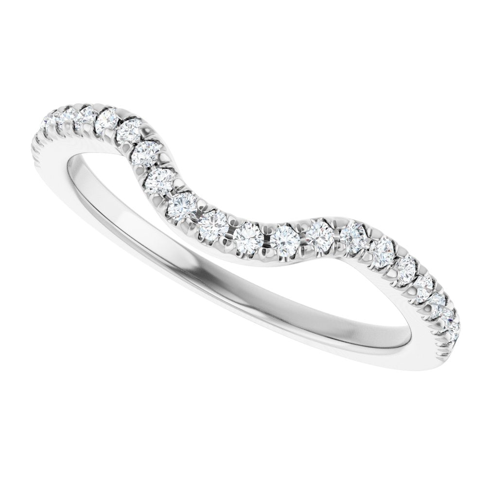 14K White Gold 1/5 CTW Natural Diamond Contour Band