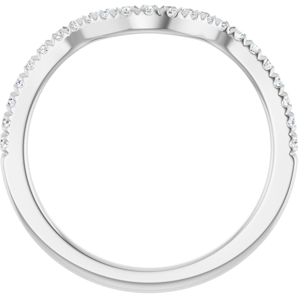 14K White Gold 1/5 CTW Natural Diamond Contour Band