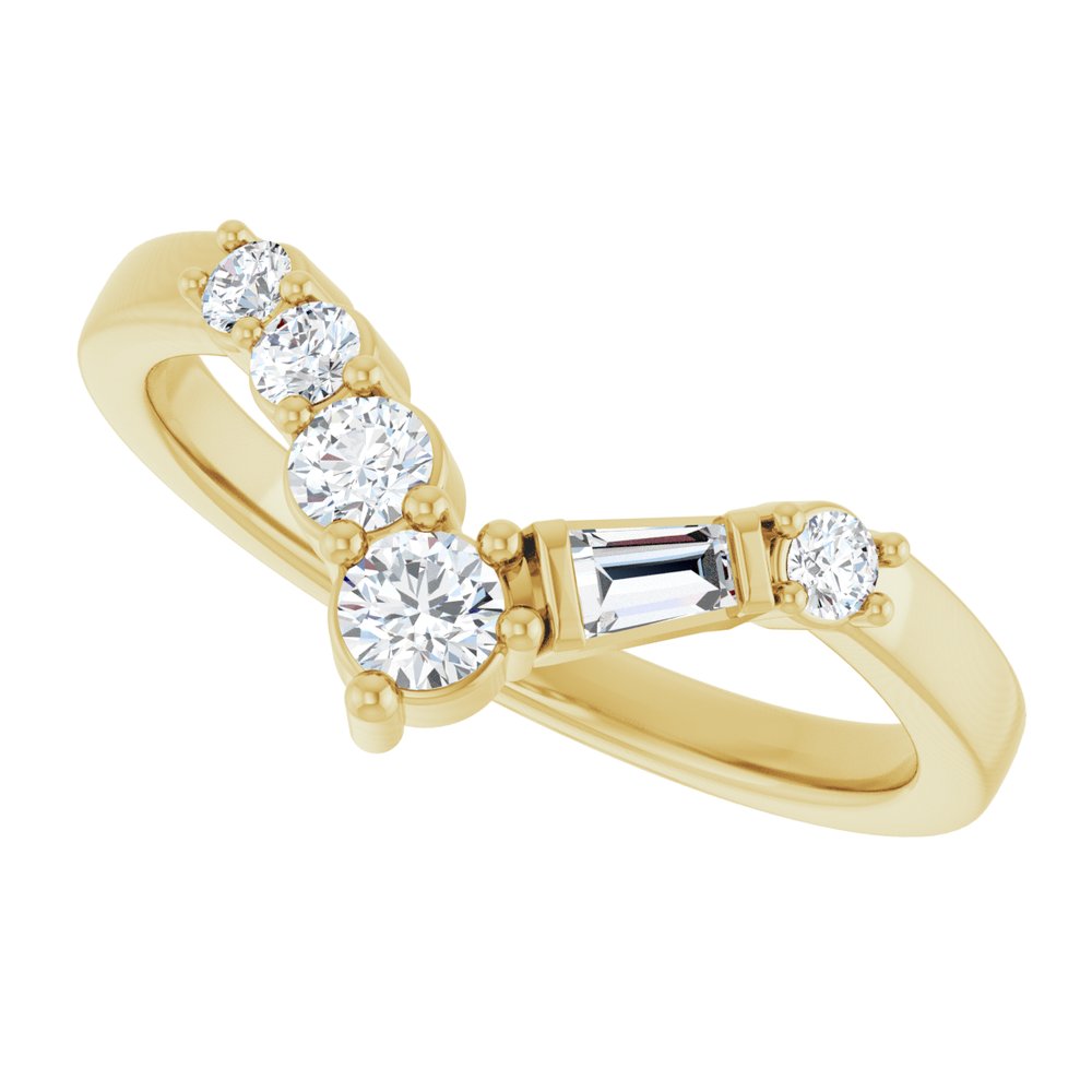 14K Yellow Gold 1/3 CTW Lab-Grown Diamond Contour Band